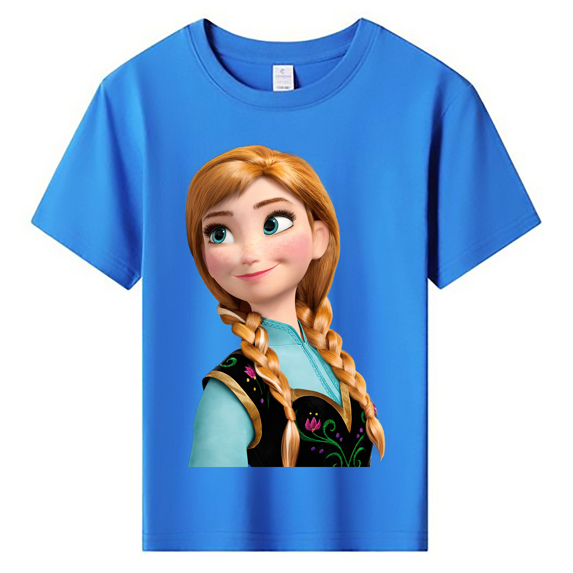 （画像用） アナと雪の女王 アンナ エルサ Frozen Anna Elsa 綿100％キッズTシャツ（フロントプリント）